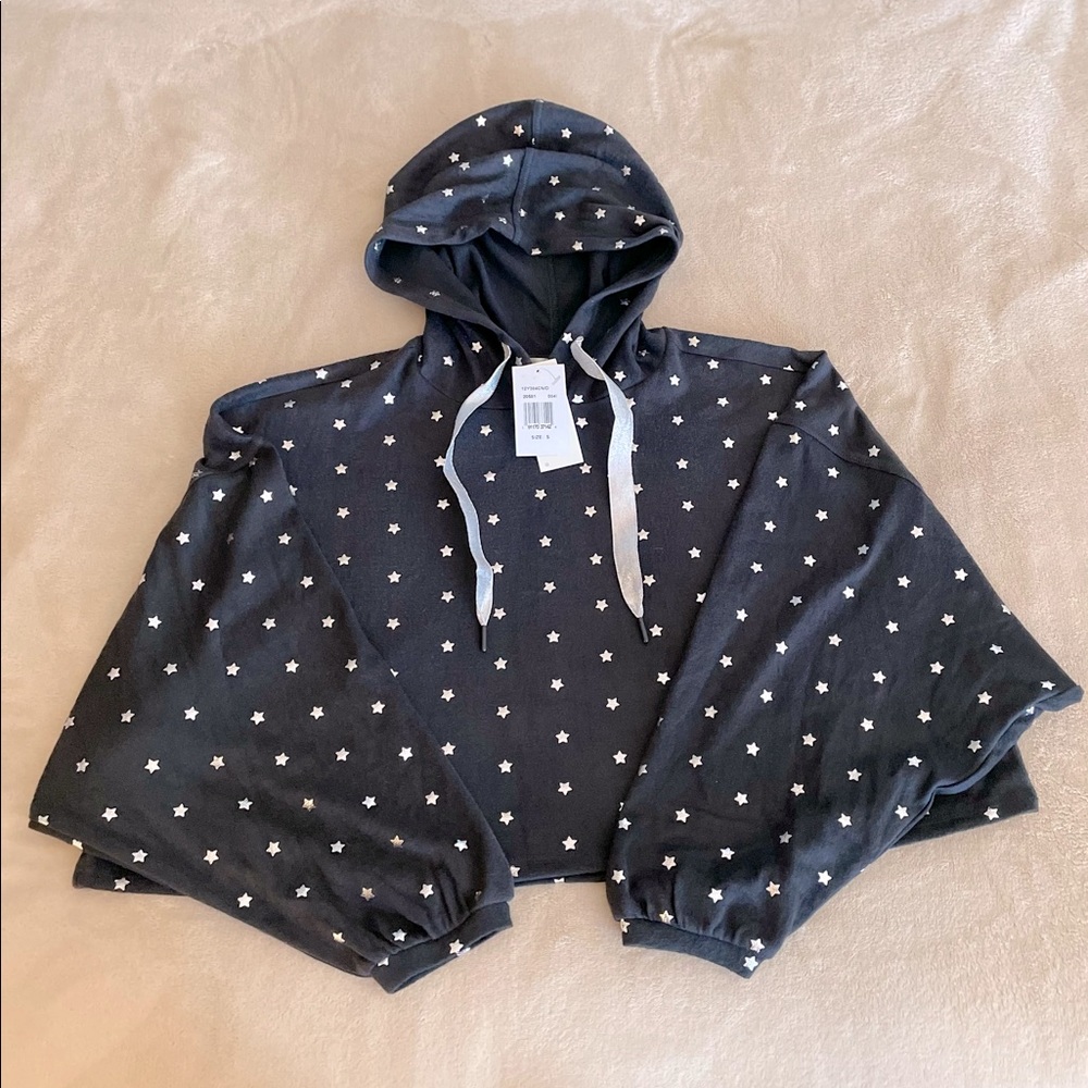 Rowa Hooded Oversized Star Cropped Sweater - Size S - Picture 6 of 13